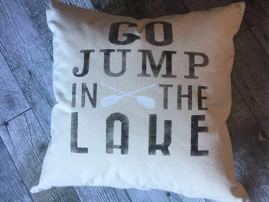 Go Jump in the Lake Pillow