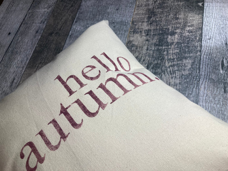 Hello Autumn Modern Canvas Pillow