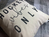 Hockey vibes only canvas pillow