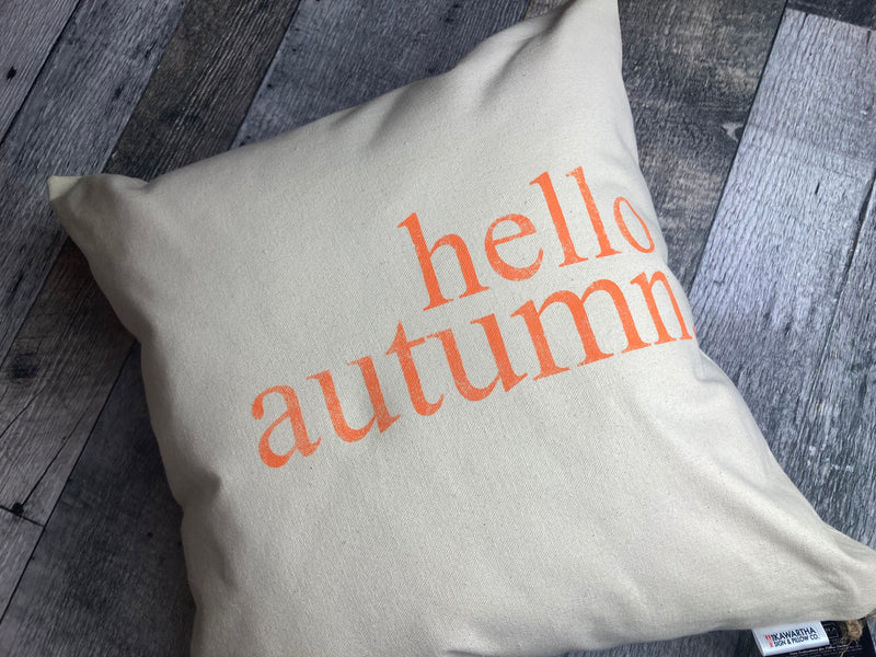 Hello Autumn Modern Canvas Pillow