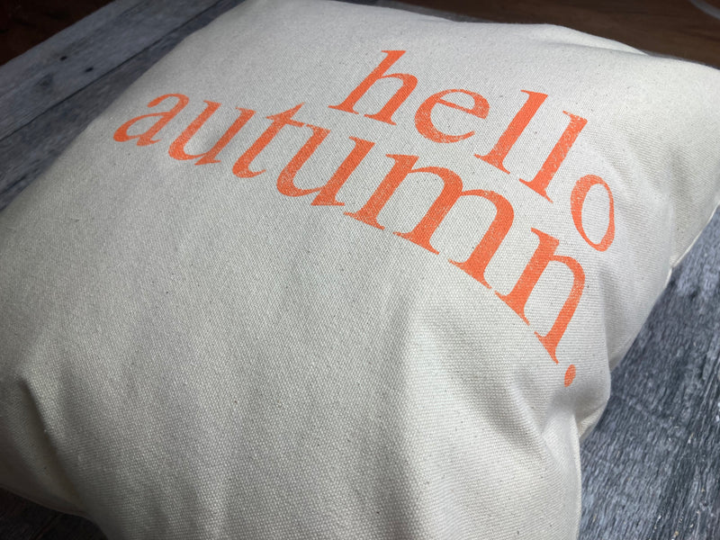Hello Autumn Modern Canvas Pillow