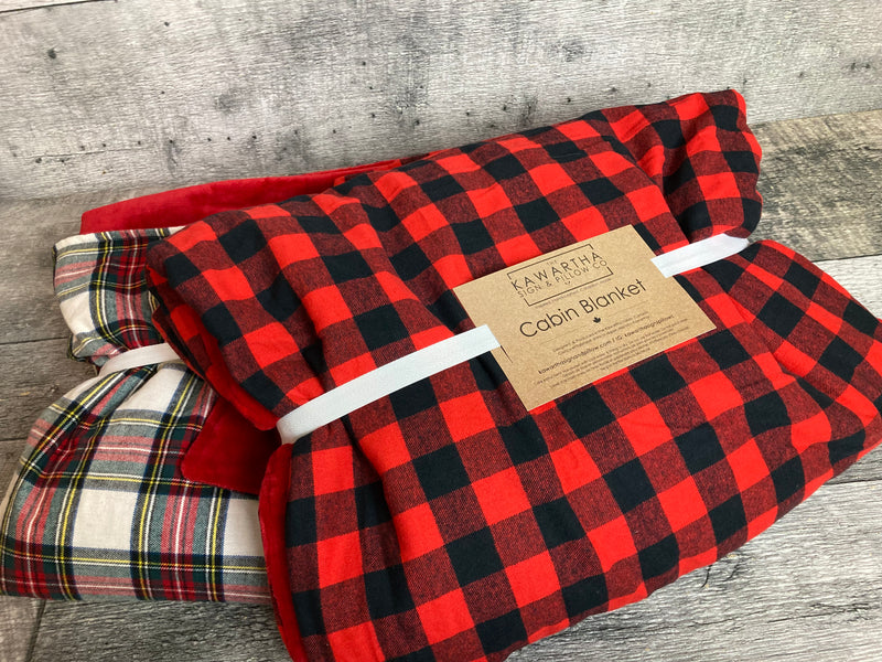 Oversized Buffalo Check Throw Blanket in Red and Black