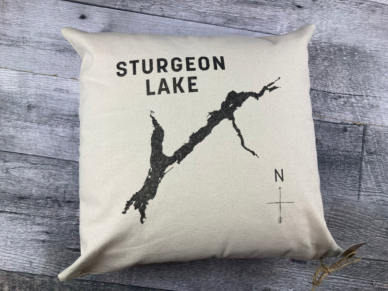 Bold Text Lake Silhouette pillow