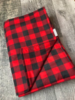 Cotton Buffalo Check Throw Blanket in Red and Black | cabin blanket