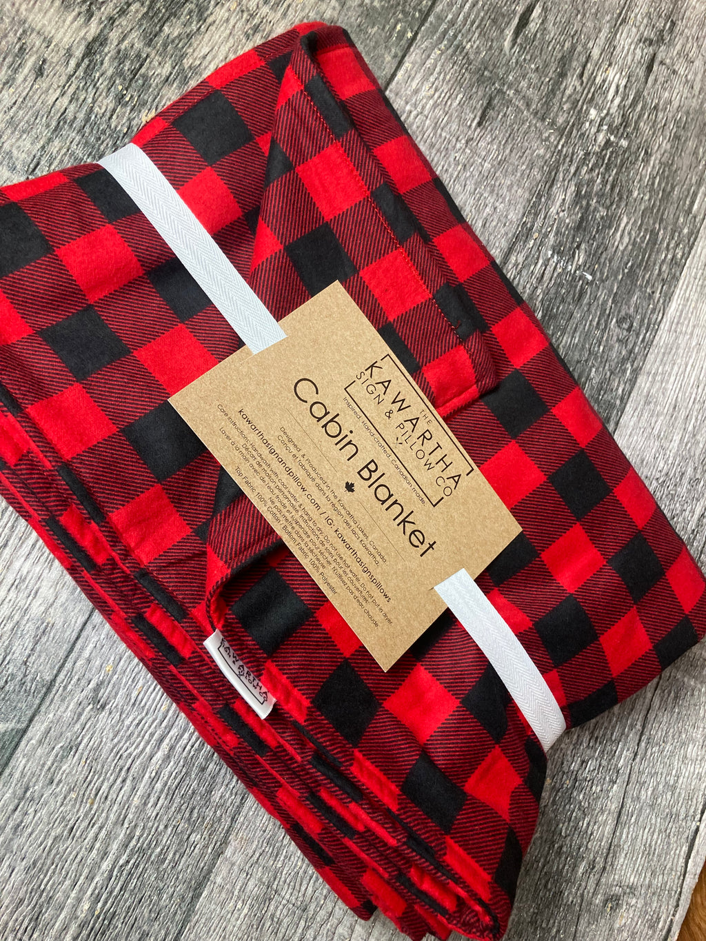 Cotton Buffalo Check Throw Blanket in Red and Black | cabin blanket
