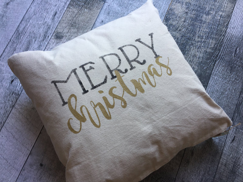 Merry Christmas (gold) | Christmas pillow