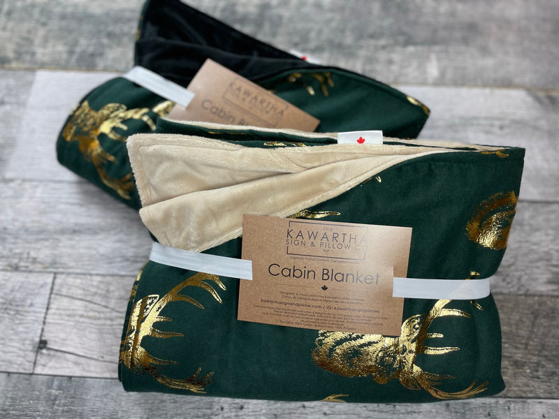 Gold Stag Buck Cabin Blanket
