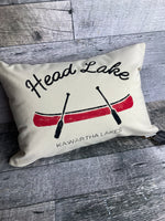 Custom Red Canoe Lake Pillow
