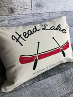 Custom Red Canoe Lake Pillow