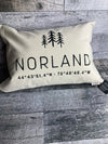 Custom Pine Tree and Coordinates Pillow