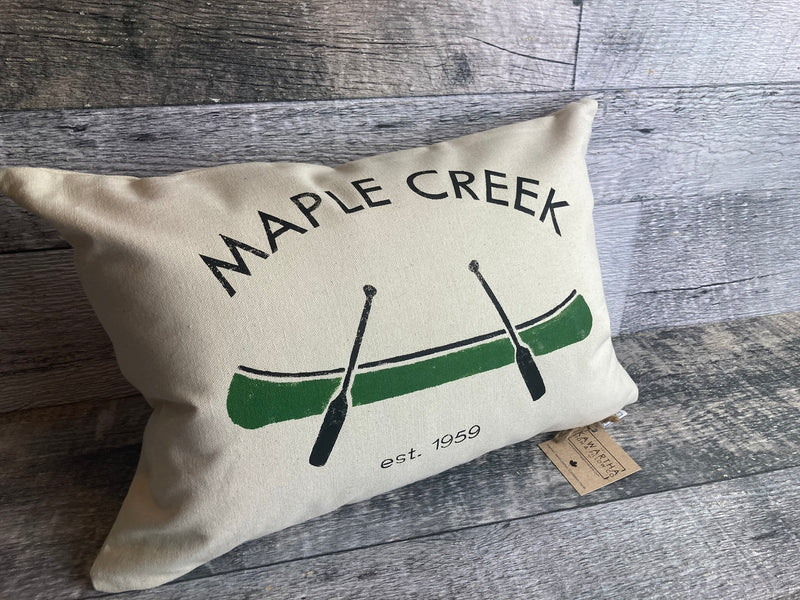 Custom Green Canoe Lake Pillow