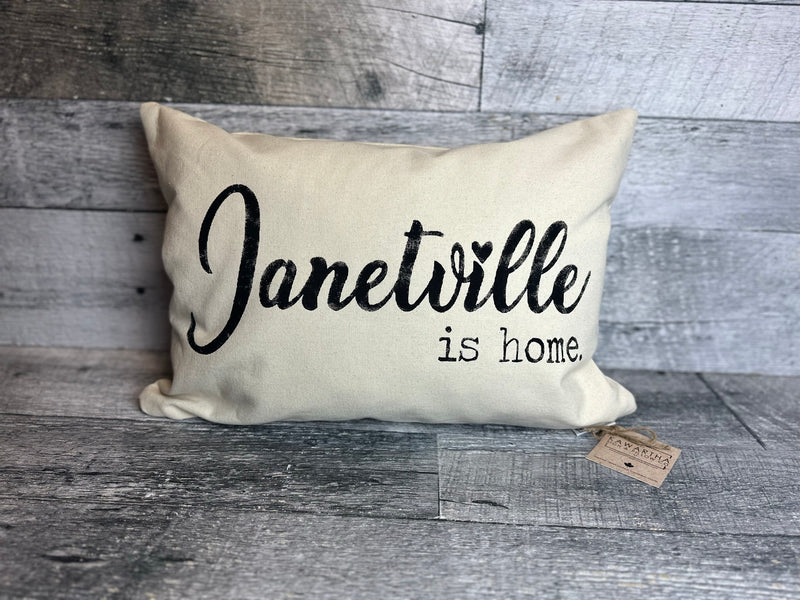 Custom "Is Home" canvas pillow