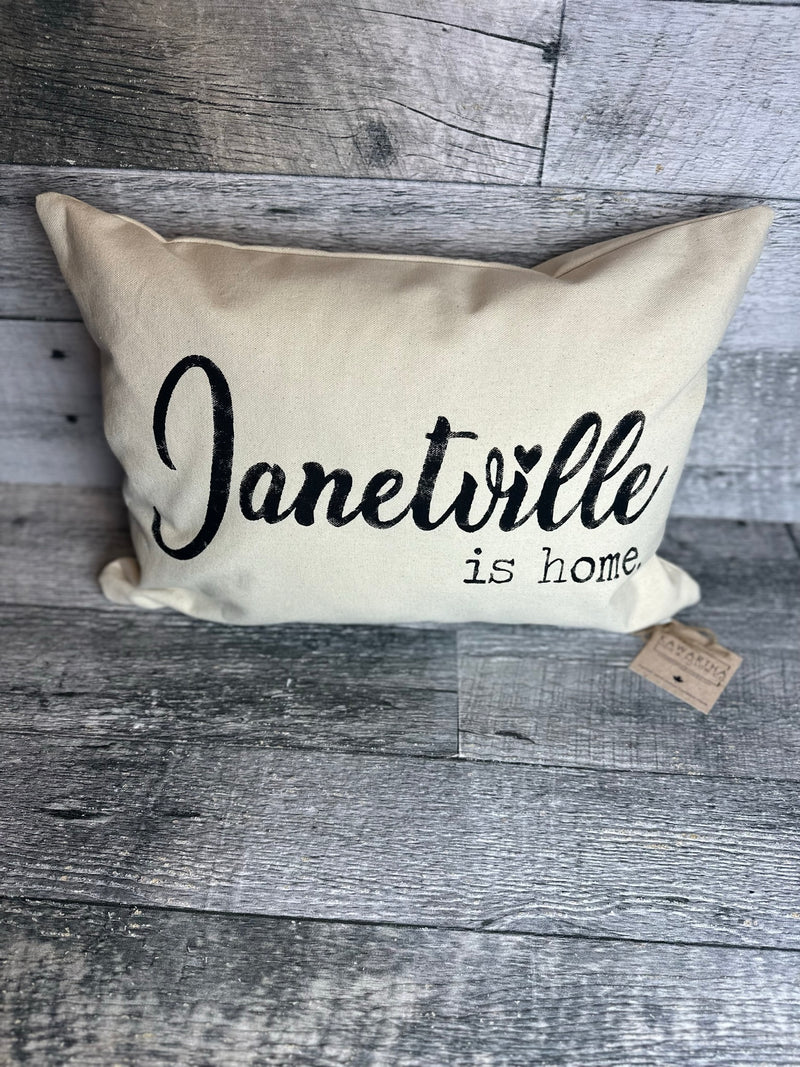 Custom "Is Home" canvas pillow