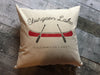 Custom Red Canoe Lake Pillow
