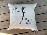 Custom Family and Lake Name and Silhouette pillow