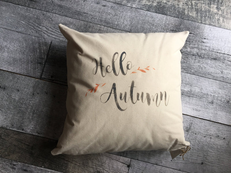 Hello Autumn Canvas Pillow