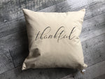 Thankful script pillow