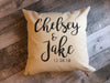 Custom Couples Name and Date Pillow