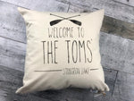Custom Welcome Family Name Paddle Pillow