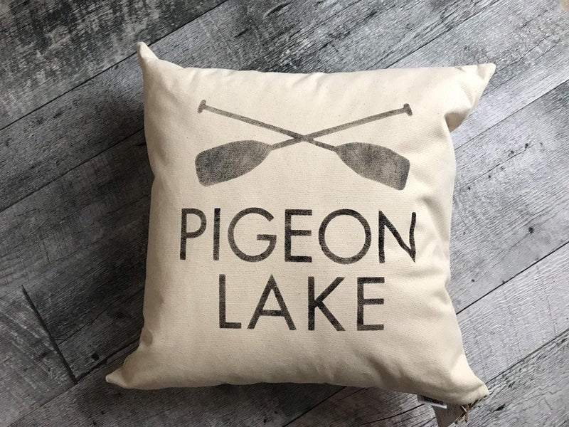 Custom Bold Lake Paddle Pillow
