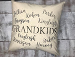 Custom Grandkids Pillow Cover