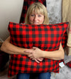 Red  Buffalo Check Pillow |  Red and Black Pillow | Checkered Pillow