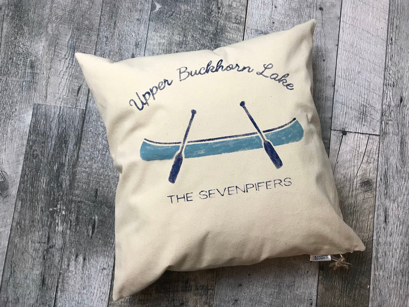 Custom Blue Canoe Pillow