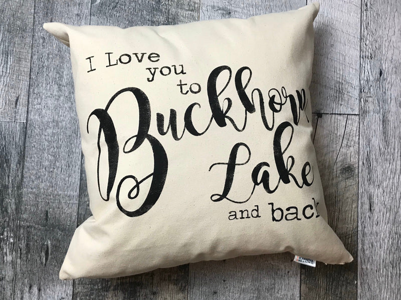Custom I Love You to Lake and Back pillow
