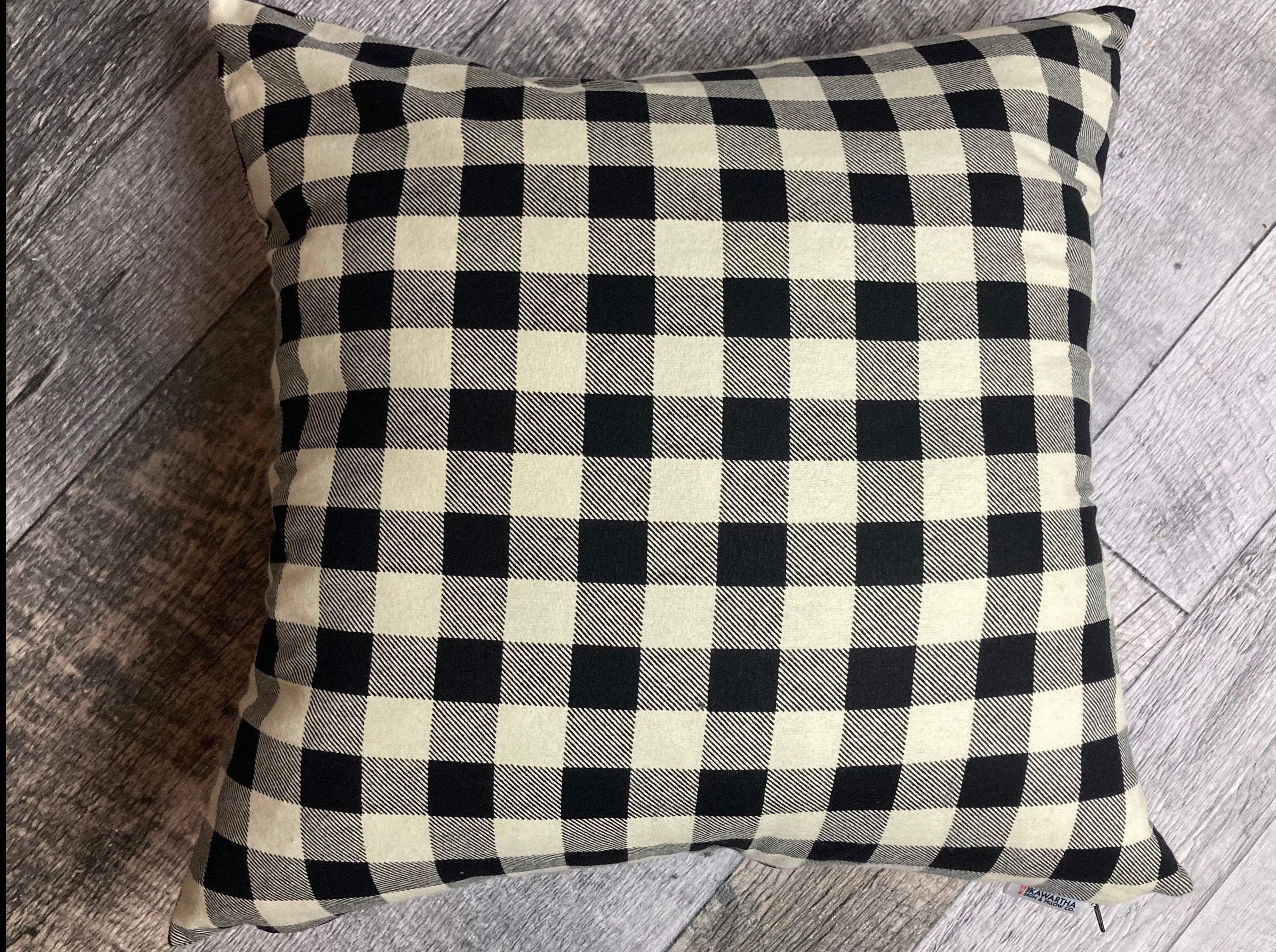 Black and cream buffalo check pillows best sale