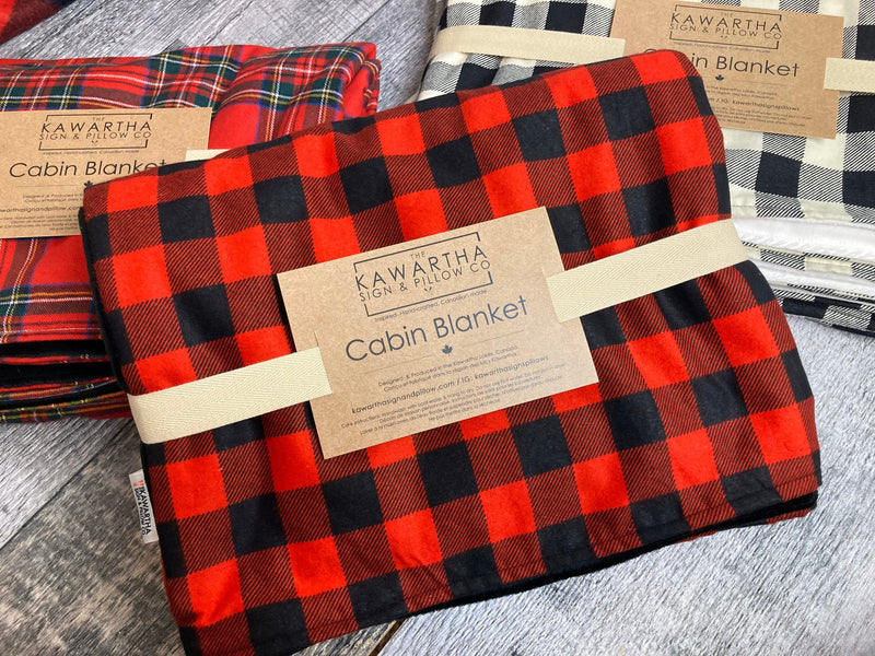 Buffalo Check Throw Blanket in Red and Black | cabin blanket