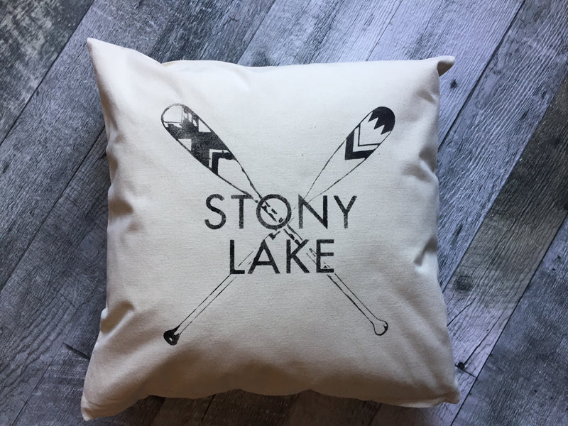 Custom Lake Painted Paddles Pillow
